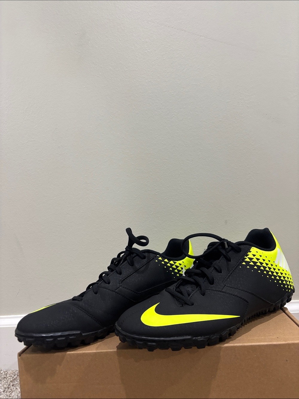 Nike Black & Volt Yellow Turf Soccer Shoes